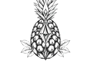 Pineapple,Pubic crown diamond vagina and anus tattoo idea