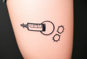Testosterone injection site with circles tattoo idea