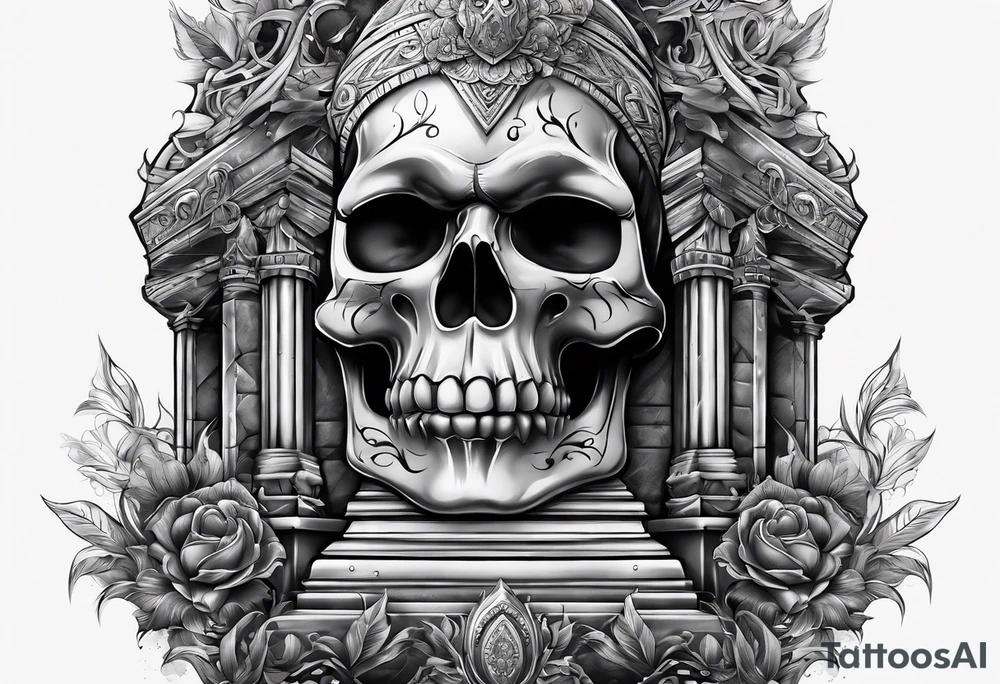 Tomb with smoke tattoo idea