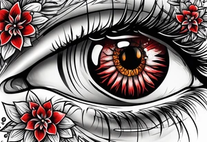 an eye crying blood tattoo idea