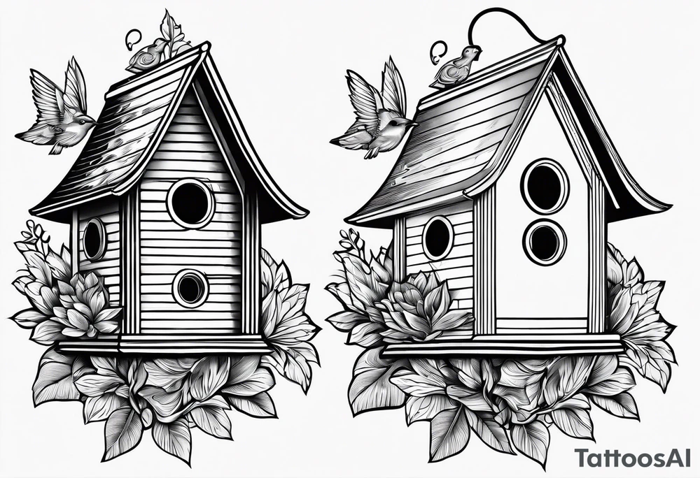Bird house outline. Simple tattoo idea