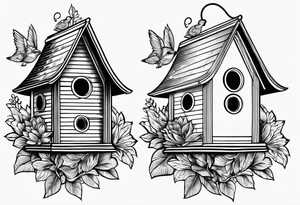 Bird house outline. Simple tattoo idea