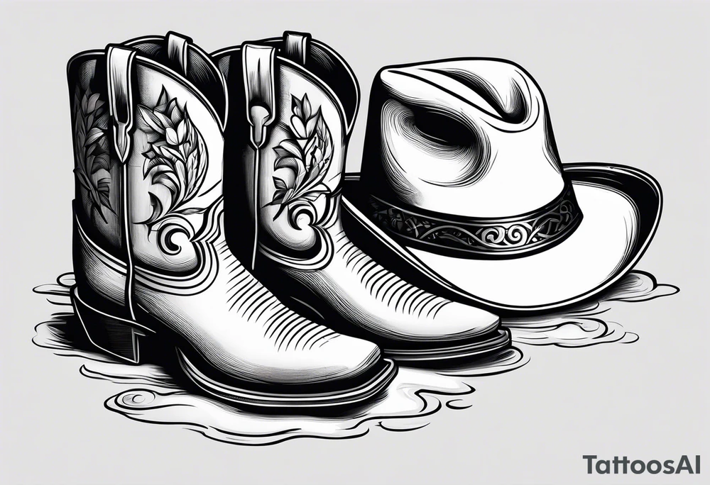 Keep it simple. A pair of outdoor boots next to two flip flops and a cowboyhat on the Beach. tattoo idea