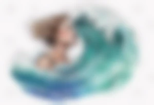 a crashing wave with the face of a woman tattoo idea