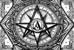 Square and compass masonry tattoo idea