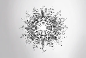 simple sunshine shape made of dots tattoo idea