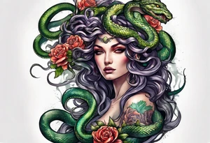 Medusa with a head full of snakes tattoo idea
