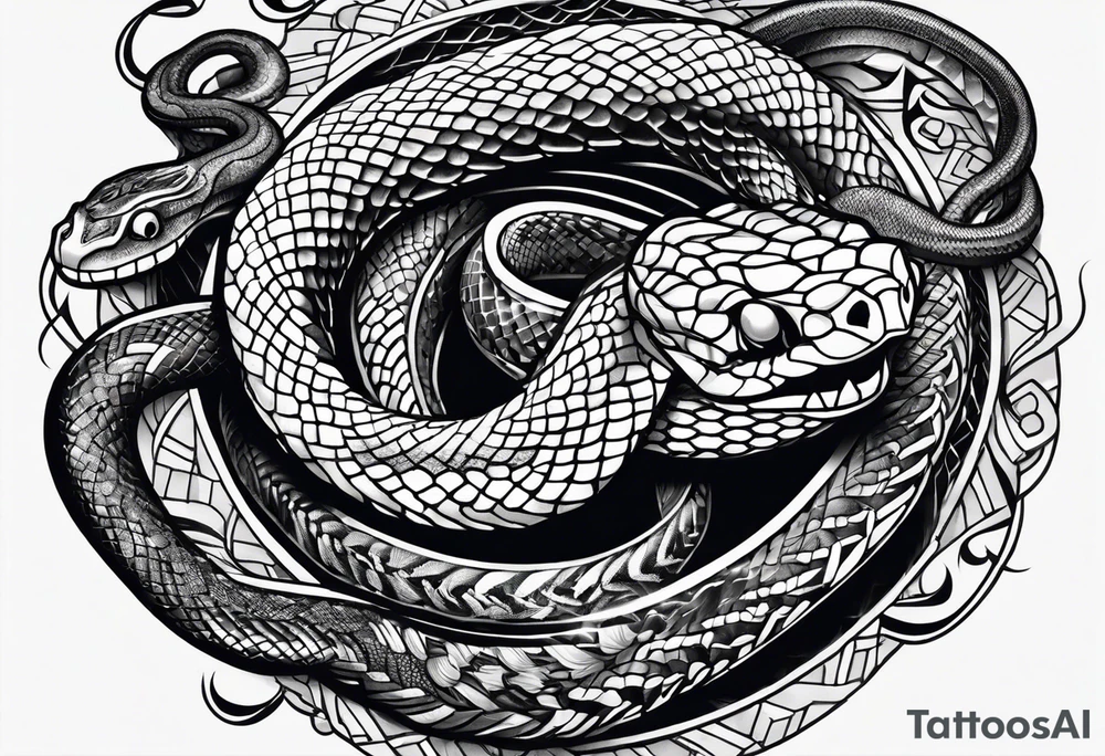 Snake on the ground tattoo idea