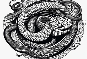 Snake on the ground tattoo idea