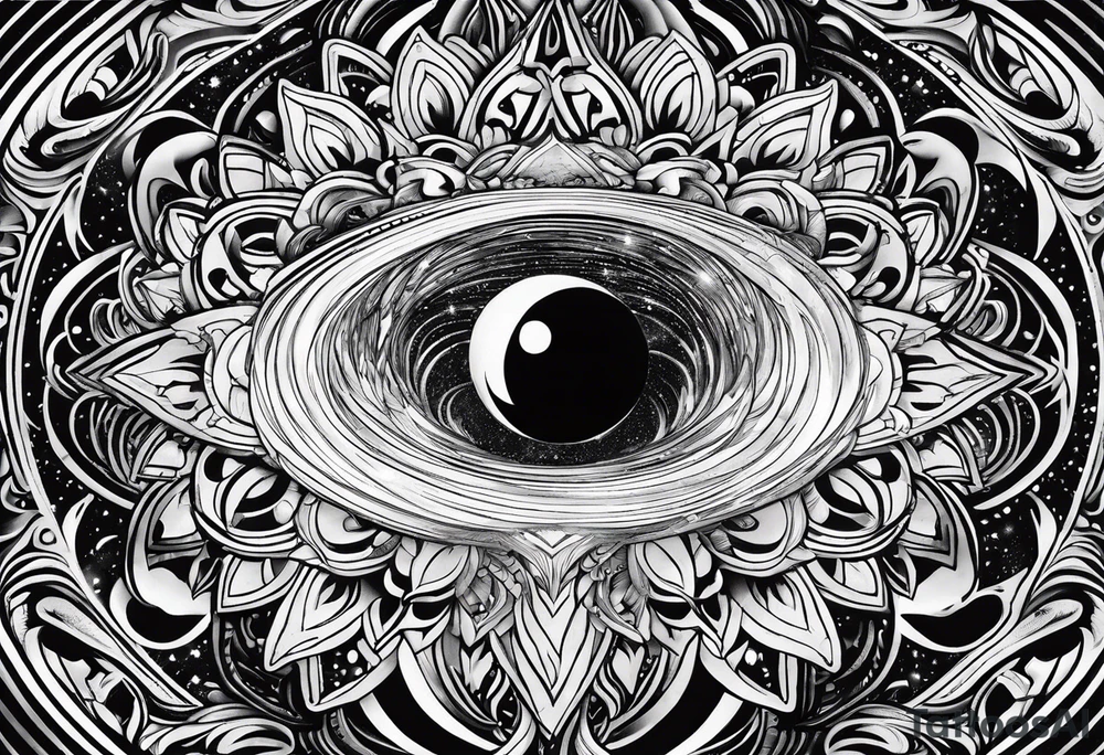 psychedelic black hole tattoo idea