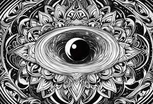 psychedelic black hole tattoo idea