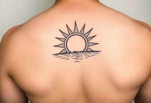Sun on the water line simple tattoo tattoo idea