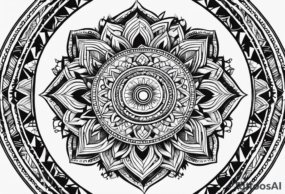 simple
masculine mandala round tattoo idea