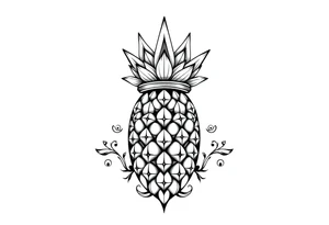 Majestic, crown, pineapple ,vagina, anus tattoo idea