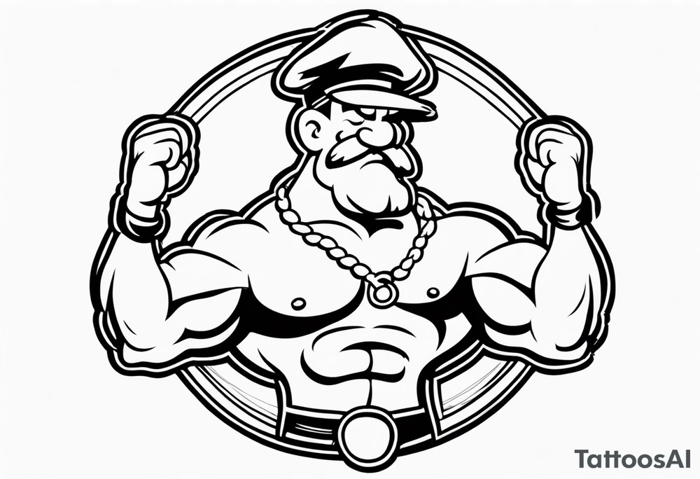 Popeye flexing tattoo idea