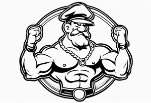 Popeye flexing tattoo idea