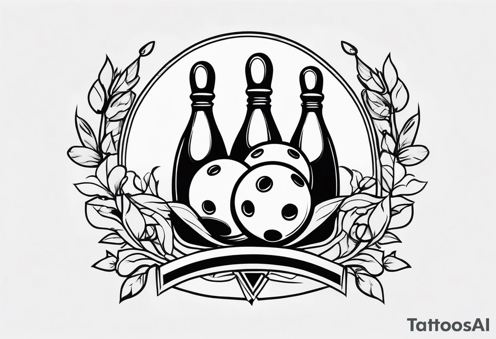 Bowling theme and family crest tattoo idea