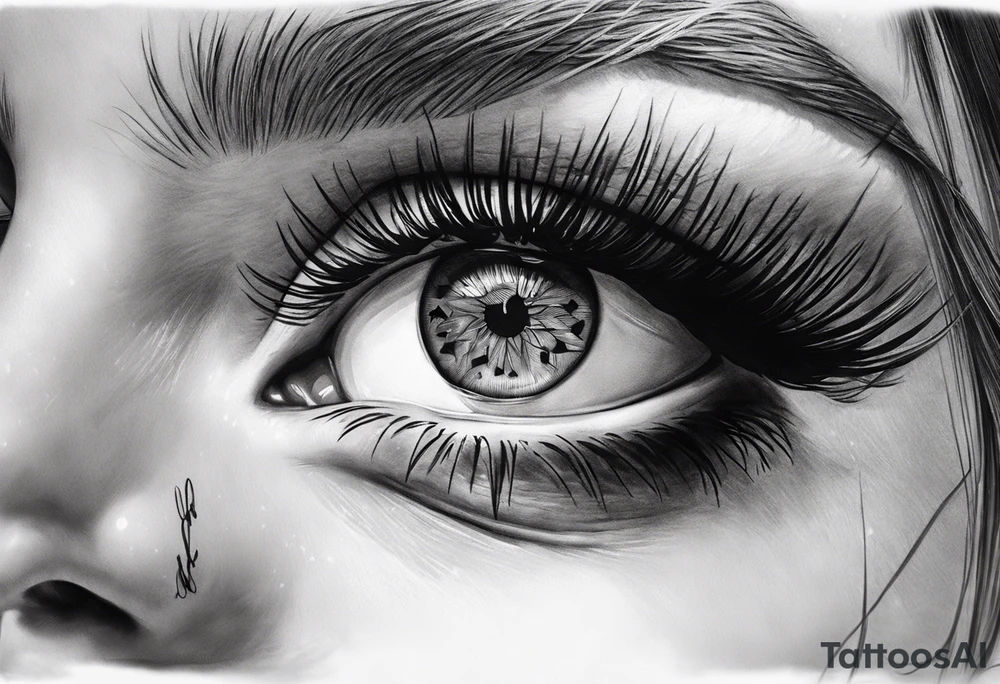 dead girl face ,with eye reflection.
piano reflection tattoo idea