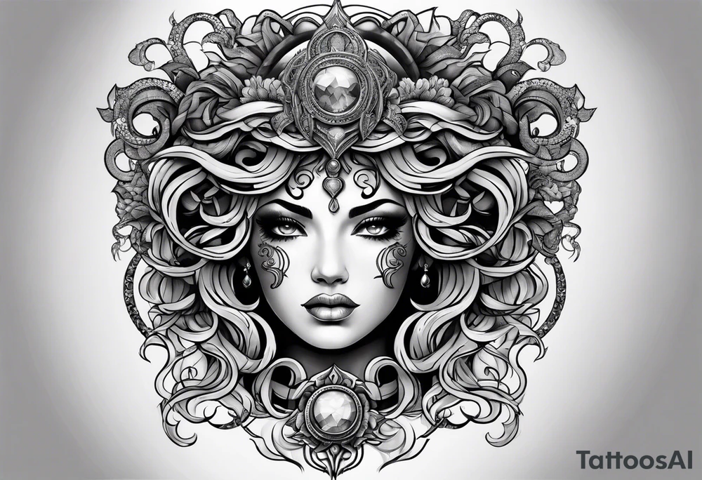 Medusa tattoo on forearm half the face tattoo idea