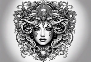 Medusa tattoo on forearm half the face tattoo idea