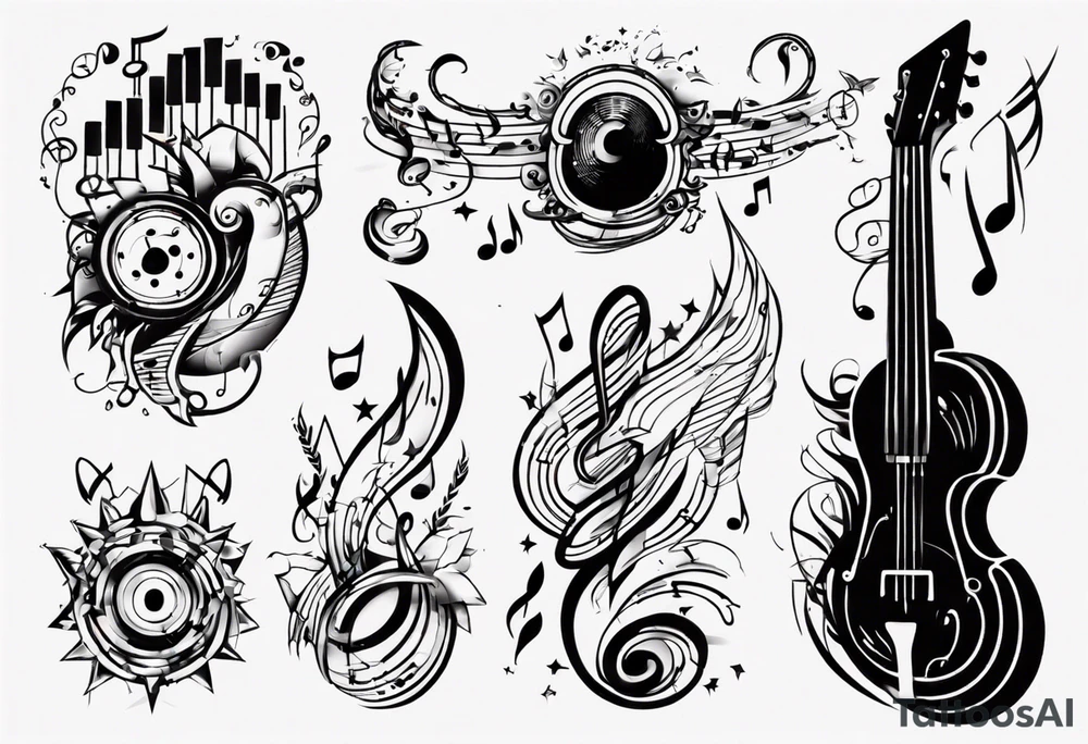 fun music tattoo idea