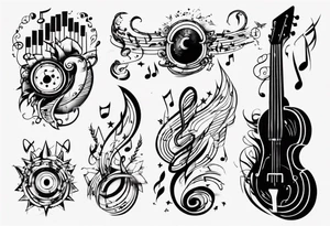 fun music tattoo idea