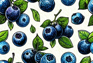 3 blueberries with a leaf tattoo idea