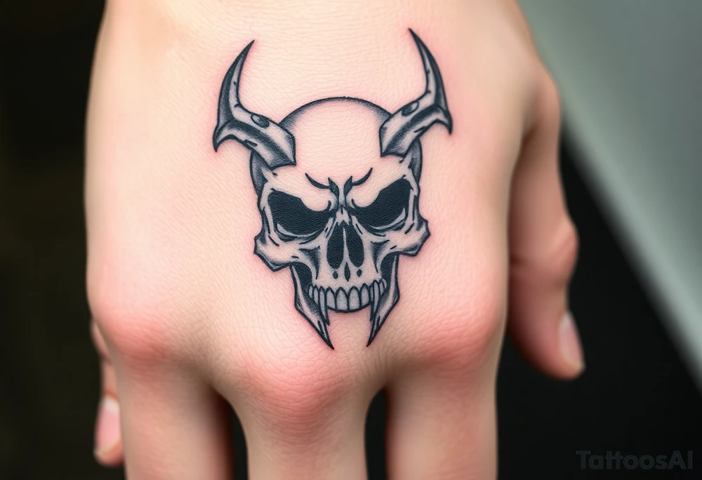 Demonic skull tattoo idea