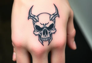 Demonic skull tattoo idea