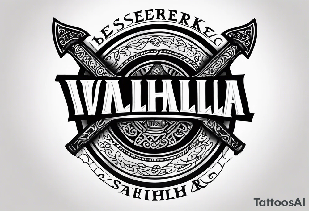 Valhalla round shield 
 axe beserker tattoo idea