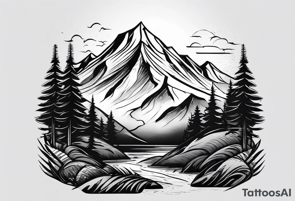 Simple mountain tattoo idea