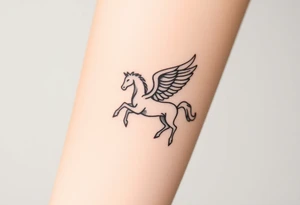 A mystical Pegasus with detailed wings tattoo idea