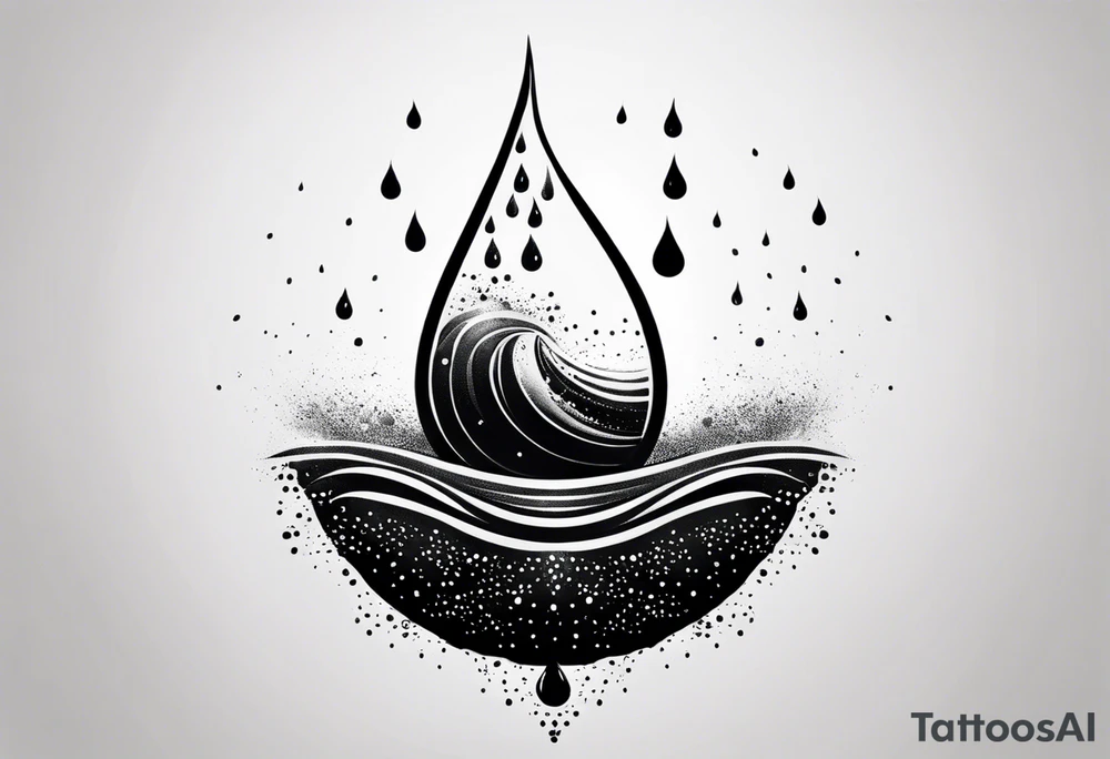 water drop falling into ocean tattoo idea