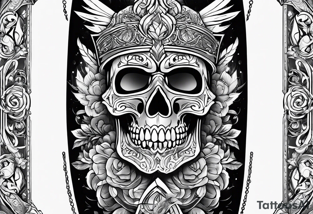 Shin armor tattoo idea