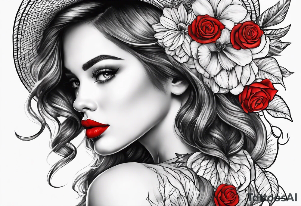 Red lips tattoo idea