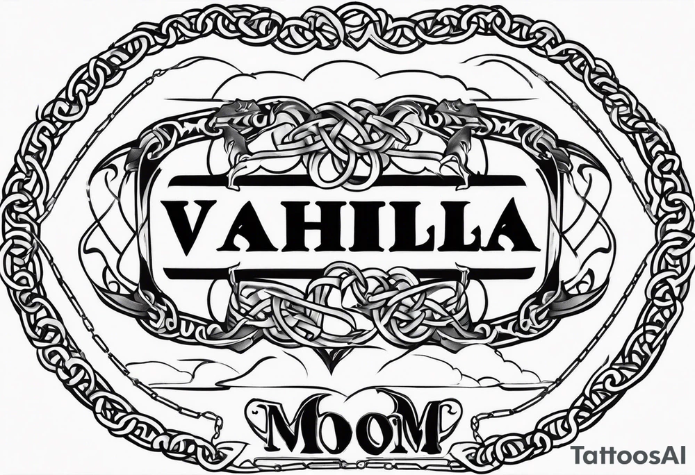Valhalla fire sword chains mom tattoo idea