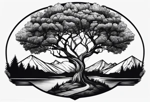Poplar tree avenue tattoo idea