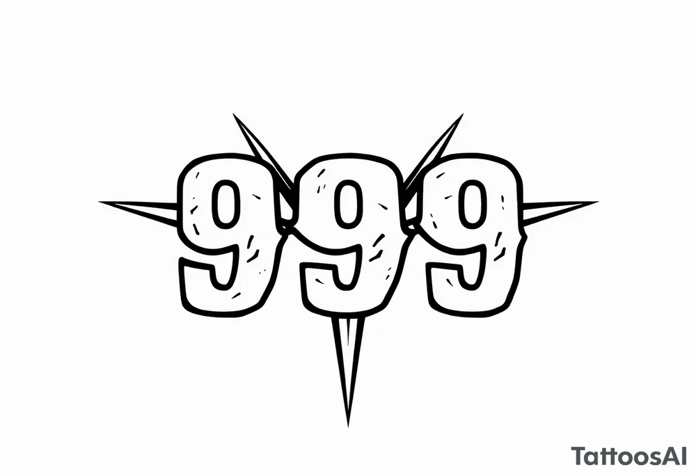 999 symbol for men tattoo idea