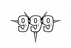 999 symbol for men tattoo idea