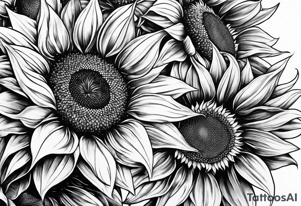 Sunflower sleeve tattoo idea