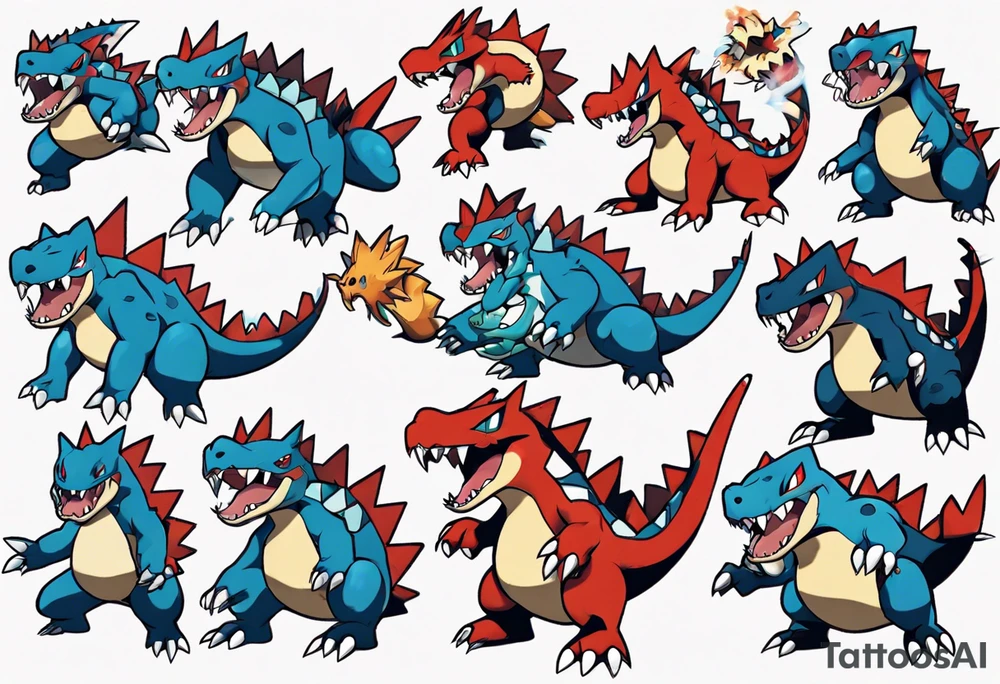 Feraligatr pokemon fierce tattoo idea