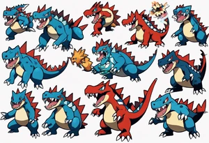 Feraligatr pokemon fierce tattoo idea