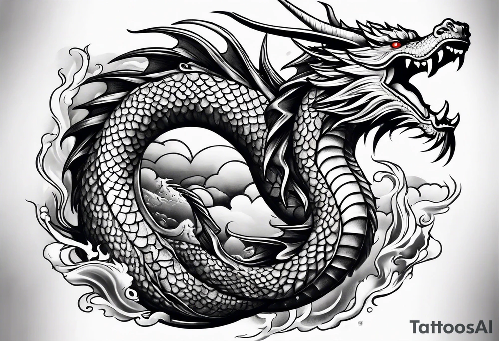 dragon japanese sleeve tattoo idea