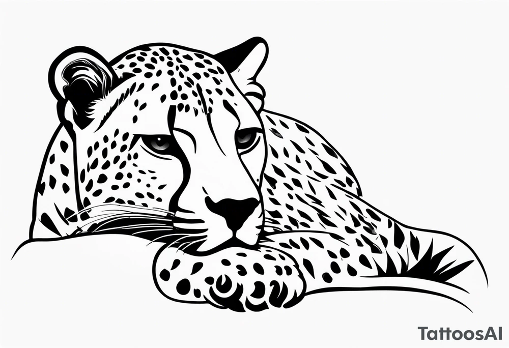 cheetah laying down tattoo idea