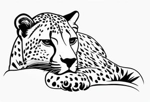 cheetah laying down tattoo idea