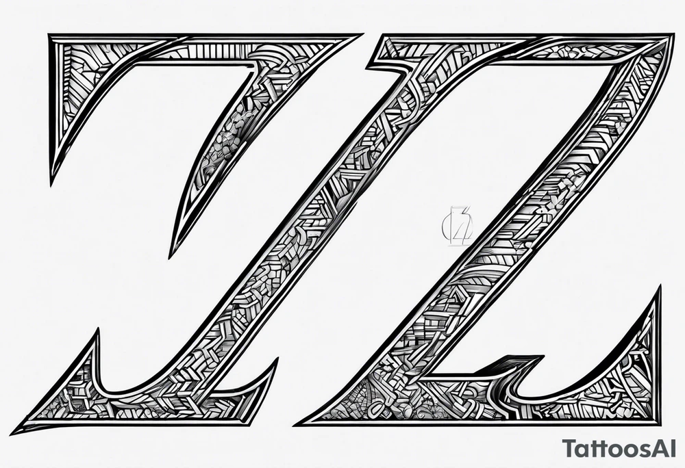 Small z•p•r letters tattoo idea