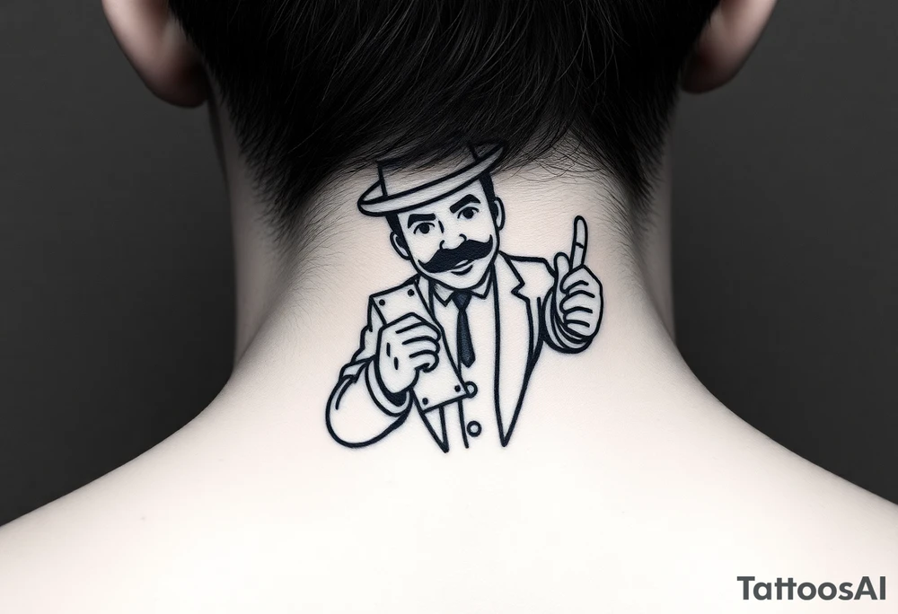 Monopoly man getting money hustle aura tattoo idea
