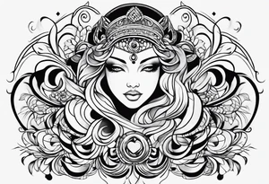curved caressing lines tattoo idea