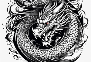 Brushstroke oriental dragon for a inner forearm tattoo idea