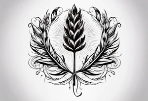 need a shape of a wheat spike and inside it write (ستملأ الوادي سنابل…
) tattoo idea